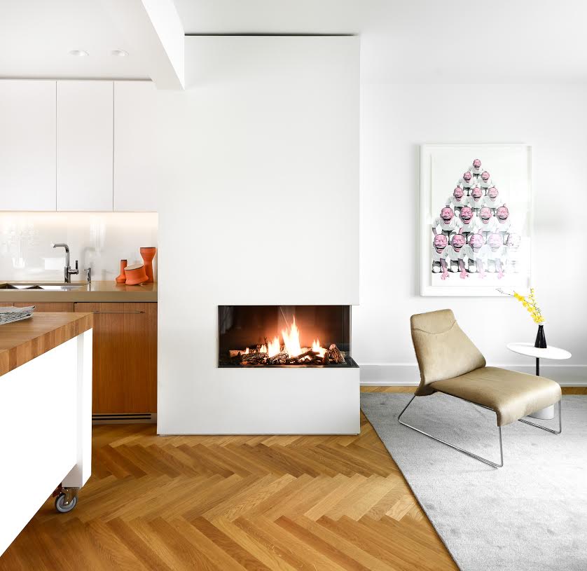 2 sided fireplace. modern gas fireplace. corner style fireplace.