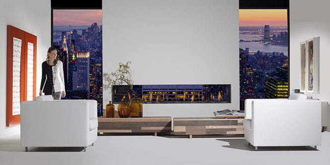 See through fireplace, modern gas fireplace, linear fireplace, double sided fireplace, modern gas fires