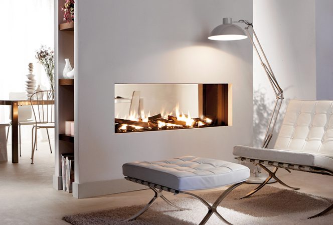 see-through fireplace. direct vent fireplace. modern gas fireplace