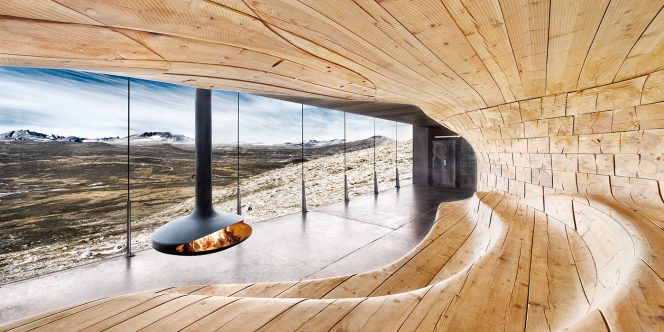 Suspended Rotating Fireplace