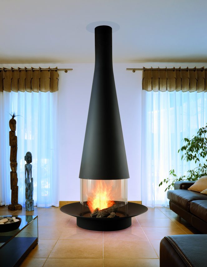 Modern Woodburning Fireplace