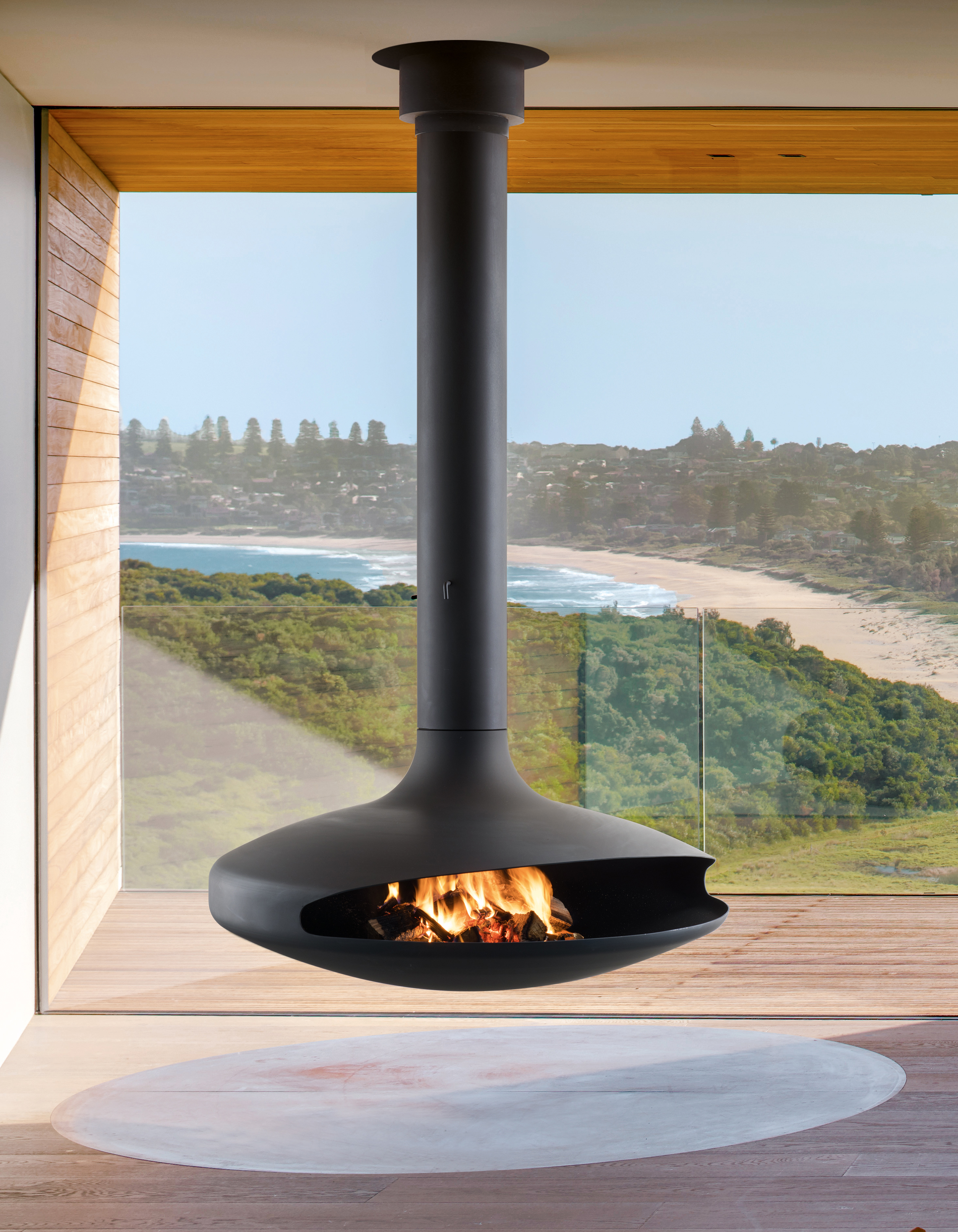 Gyrofocus By Focus Fires Rotating Suspended Fireplace