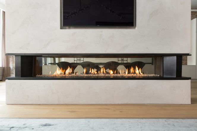 element4 fireplaces tenore 240 linear fireplace custom installation see-through fireplace long fireplace