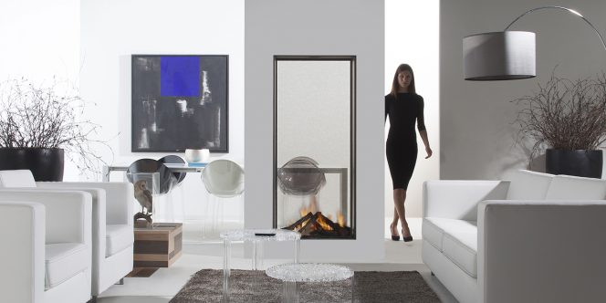 see-through fireplace vertical fireplace designer fireplace modern fireplace modern design