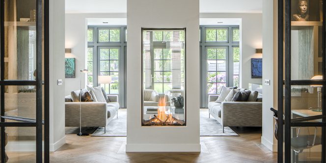 see-through fireplace vertical fireplace designer fireplace modern fireplace modern design