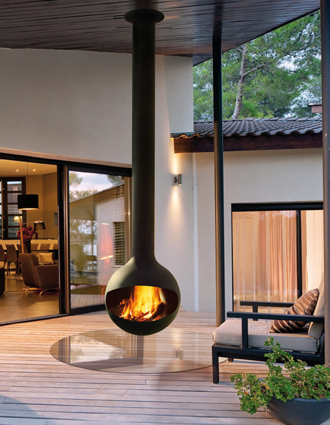 Suspended Rotating Fireplace
