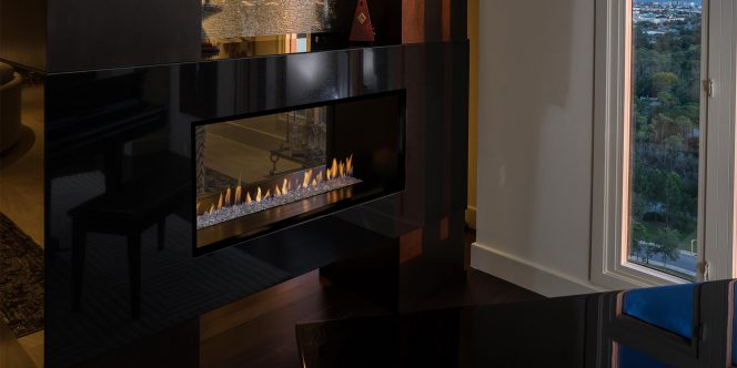 Modern Vent-Fee See-Through Fireplace