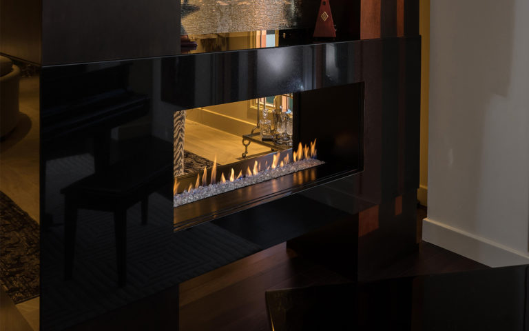 Modern Vent-Fee See-Through Fireplace