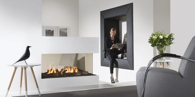 Peninsula Style Modern Gas Fireplace