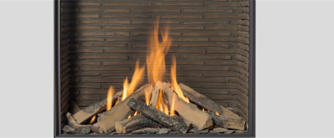 Rustic Brick fireplace interior for Element4 modern gas fireplaces