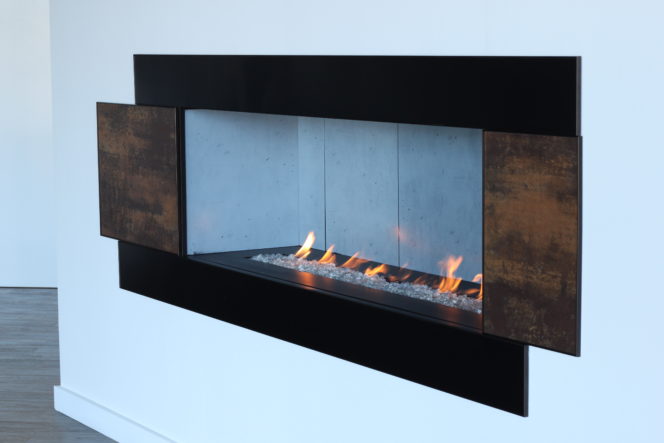 H Series Fireplace with corten surround