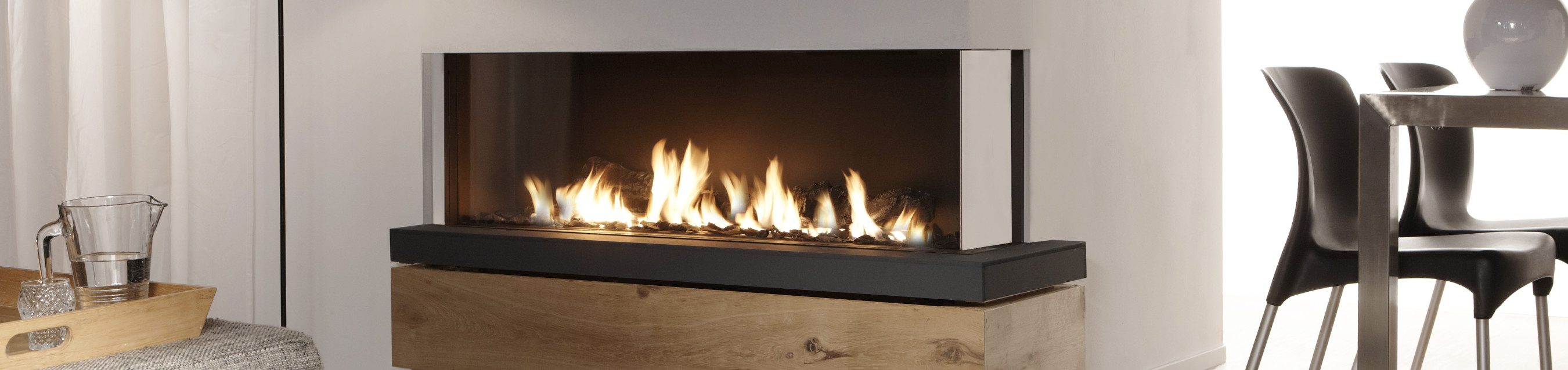 Bidore 140 by Element4 a two sided linear fireplace