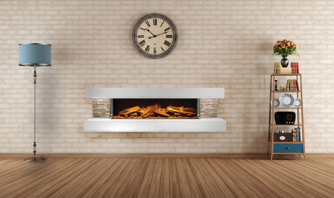 Compton 1000 (White Stone: Electric Fireplace by European Home