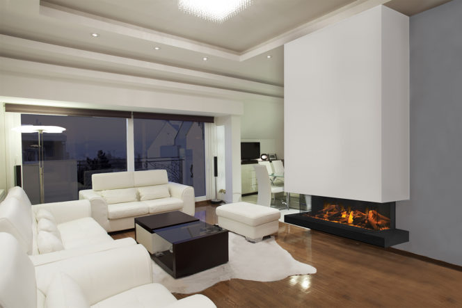 E60 three-sided linear: Electric Fireplace by European Home