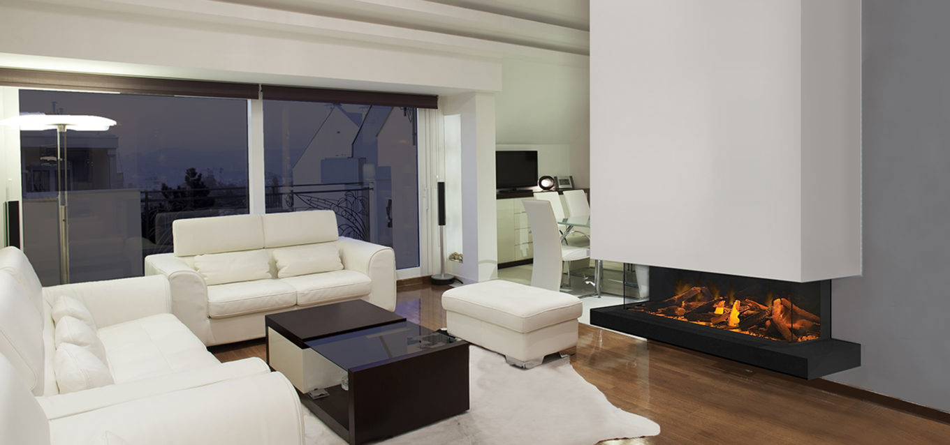 E60 3-sided: Electric Fireplace by European Home