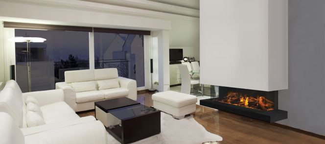 E60 3-sided: Electric Fireplace by European Home