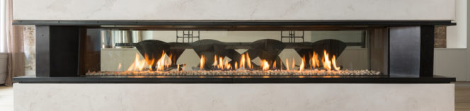 Tenore 240 by Element4 a see through linear fireplace