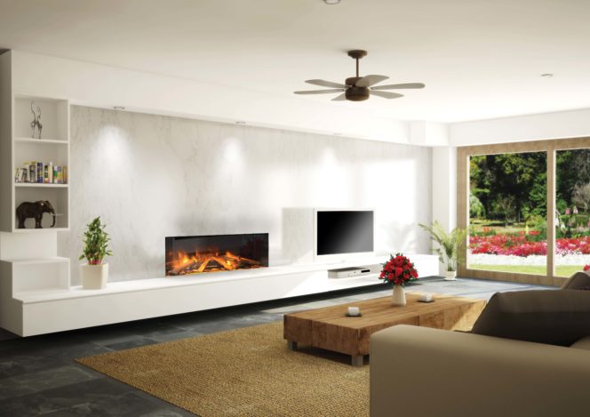 Modern linear electric fireplace - 40 inches wide