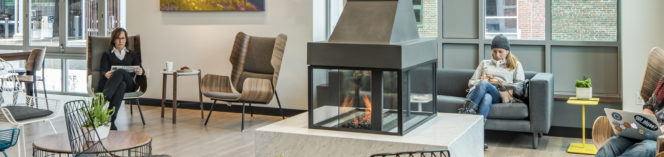 Four-Sided modern fireplace - 360 by Element4
