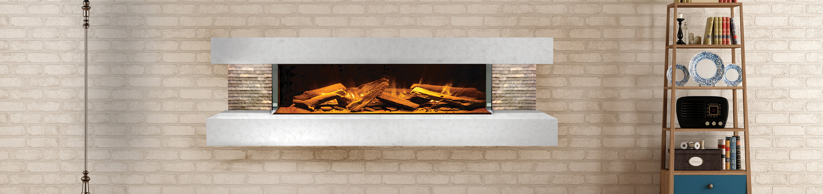 Compton 1000 linear electric fireplace by European Home