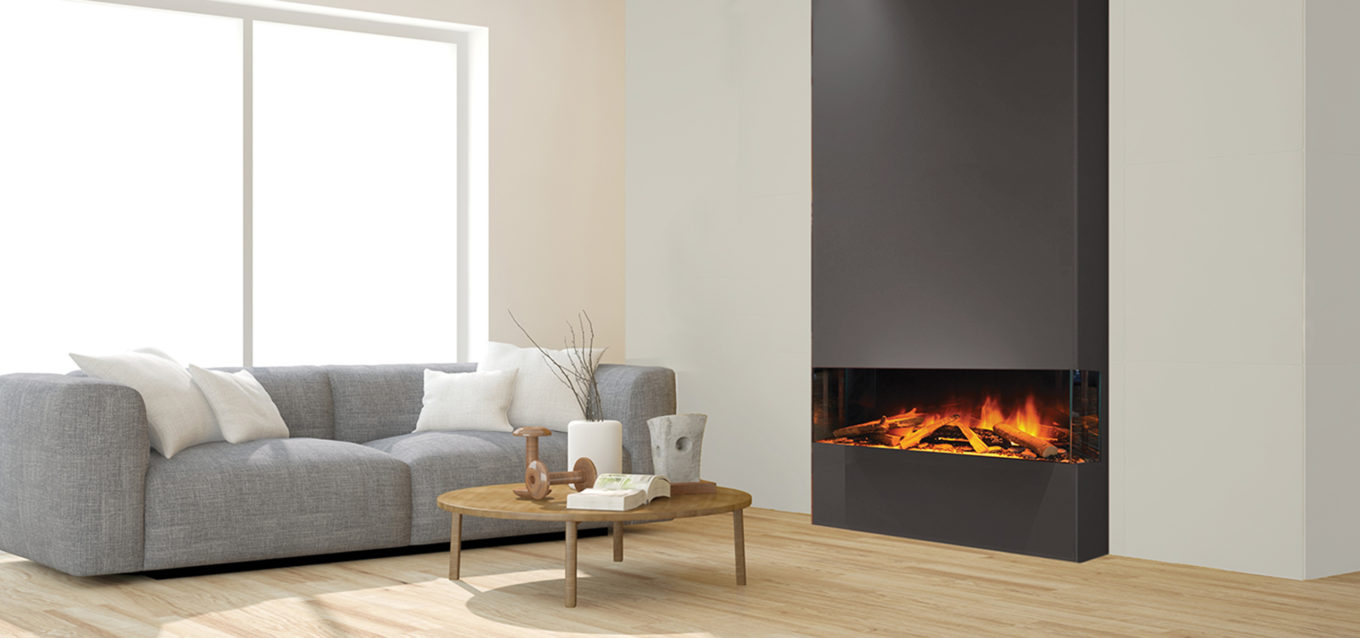 E40 3-sided: Electric Fireplace by European Home