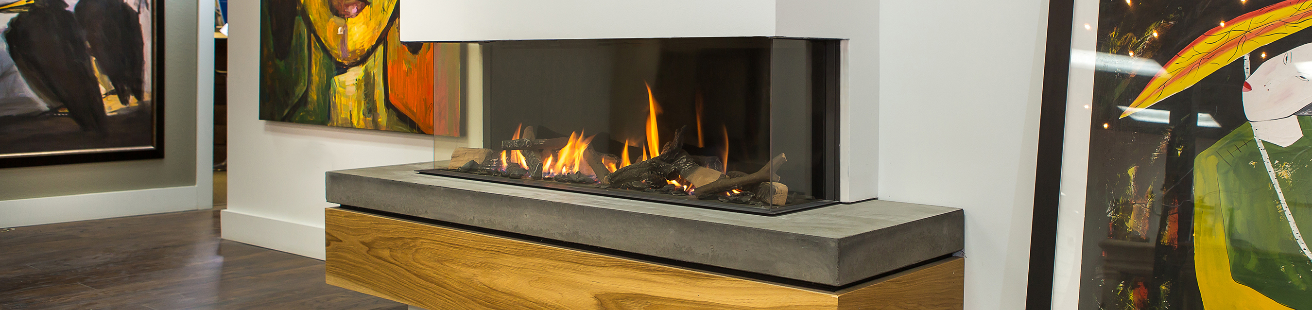 Three-Sided Modern Fireplace by Element4