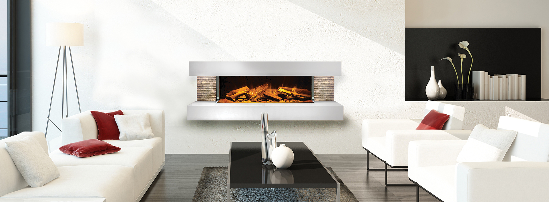 Compton 2 By Electric Modern Linear Electric Fireplace Suite