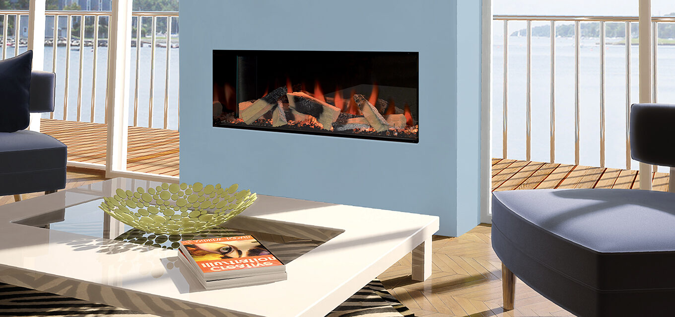 Kiruna Single-Sided Electric Fireplace with Halo Technology