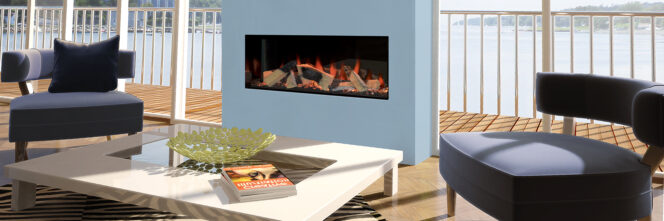 Kiruna Single-Sided Electric Fireplace with Halo Technology