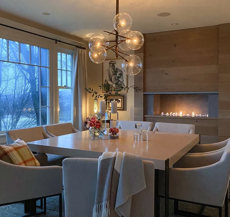 H Series Single-Sided Ventless Gas Fireplace with Concrete Style Glass Interior