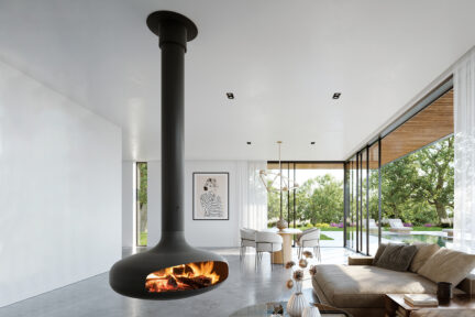 Black Domofocus Web - Hanging Fireplaces