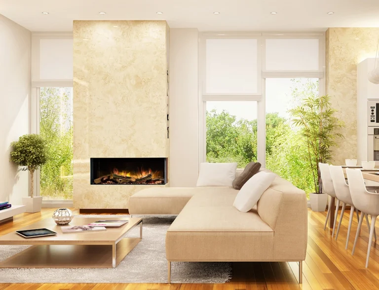 E-FX 1000 Corner Style electric fireplace by Flamerite