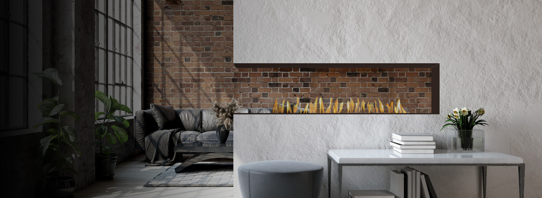 H Series Peninsula - Modern Fireplaces
