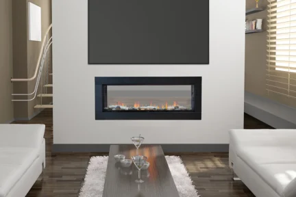 The innovative see through technology of the Optic 50 electric fireplace