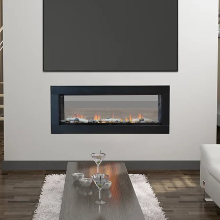 The innovative see through technology of the Optic 50 electric fireplace