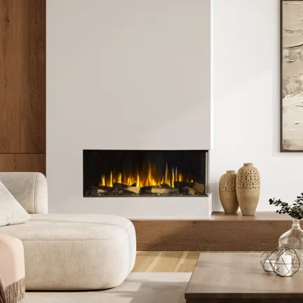 Signal 40 Corner electric fireplace in a contemporary room.