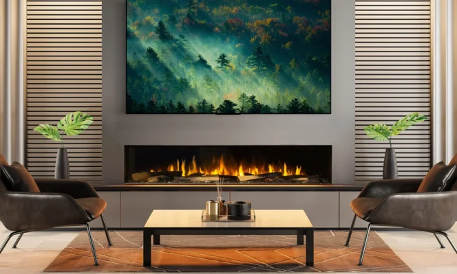 Bold design of the signal 80 electric fireplace.