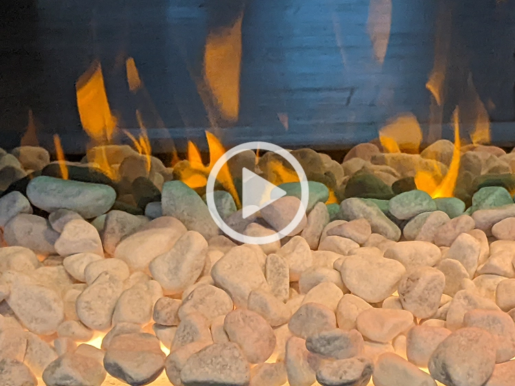 Carraraq marble pebble for electric fireplace media.