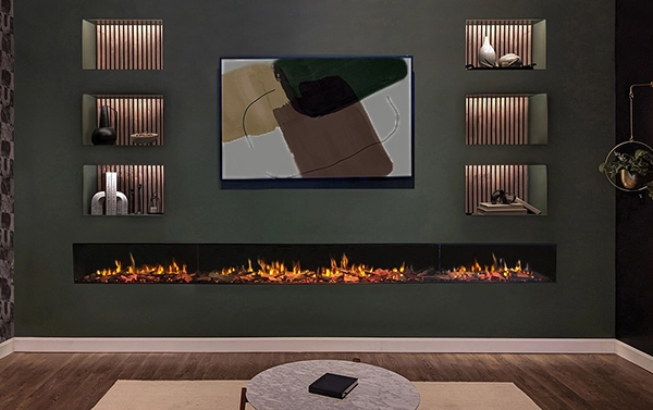 Our Signal Series offers a range of extra-large electric fireplaces designed to meet the needs of big rooms and bold designs.