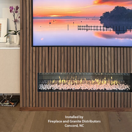 electric fireplace Signal 60 with Carrara Pebbles